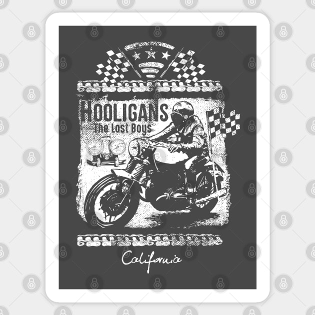 Hooligans: Vintage Motorcycle Racing Design Sticker by Jarecrow 